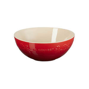 Le Creuset Stoneware Holly Relief Serve Bowl 25cm